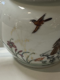 A Chinese famille rose &lsquo;falcon&rsquo; teapot, Yongzheng