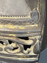 A Burmese bronze Shan Buddha with traces of gilt, 16/17th C.