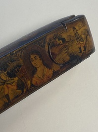 A collection of eight lacquered papier-mach&eacute; pen boxes or qalamdans, Qajar, Persia, 19th C.