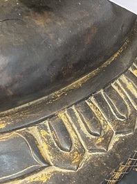 A Burmese bronze Shan Buddha with traces of gilt, 16/17th C.