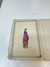 A varied collection of Chinese rice paper paintings with figures, Canton, 19th C.