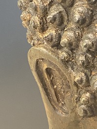 Bouddha en bhumisparsha mudra en bronze, Tha&iuml;lande, 18/19&egrave;me