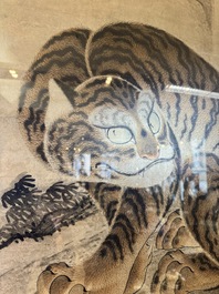 Watanabe Shusen (1736-1824): 'Tiger', ink and colour on paper