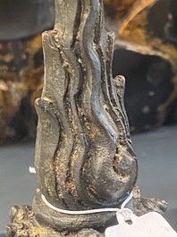 Bouddha en bhumisparsha mudra en bronze, Tha&iuml;lande, 18/19&egrave;me