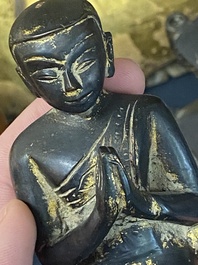 A Burmese bronze Shan Buddha with traces of gilt, 16/17th C.