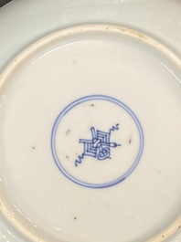 A pair of Chinese famille rose 'Xi Xiang Ji' plates and a pair of 'floral' plates, Yongzheng
