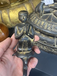 A Burmese bronze Shan Buddha with traces of gilt, 16/17th C.