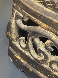 A Burmese bronze Shan Buddha with traces of gilt, 16/17th C.