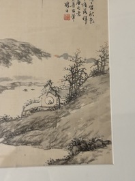 Chinese school, drie diverse werken, inkt en kleur op zijde, &eacute;&eacute;n werk gesigneerd Dai Xi 戴熙, 18/19e eeuw