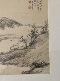 Chinese school: three various works, ink and colour on silk, one work signed Dai Xi 戴熙, 18/19th C.