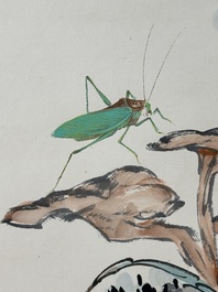 Wang Xuetao 王雪濤 (1903-1982): 'Bird and insects', ink and colour on paper