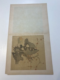 Chinese school: Five various works with landscapes and flowers, ink and colours on silk, signed Zizhou 子帚, 19/20th C.