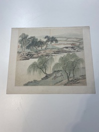 Ecole chinoise: Treize oeuvres diverses, encre et couleur sur papier et soie, sign&eacute;es Xiaocun 晓邨 et Futing 富廷, 19/20&egrave;me