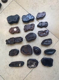 An extensive collection of 137 varied Chinese small wooden stands, 19/20th C.