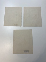 Ecole chinoise: Treize oeuvres diverses, encre et couleur sur papier et soie, sign&eacute;es Xiaocun 晓邨 et Futing 富廷, 19/20&egrave;me