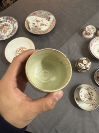 A varied collection of Chinese famille rose and Imari-style porcelain, Yongzheng and later