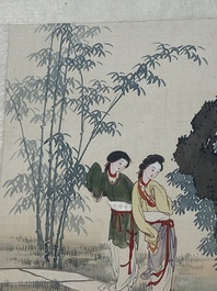 Chinese school: Thirteen various works, ink and colour on paper and silk, signed Xiaocun 晓邨 and Futing 富廷, 19/20th C.