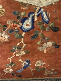 A group of eight pieces of Chinese embroidered silk, 19/20th C.