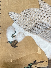 Follower of Lu Ji 呂紀 (1439&mdash;1505): 'Eagle and sunrise', ink and colour on silk, Ming or later