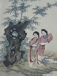 Chinese school: Thirteen various works, ink and colour on paper and silk, signed Xiaocun 晓邨 and Futing 富廷, 19/20th C.