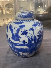 Six vases et un pot couvert en porcelaine de Chine, 19/20&egrave;me