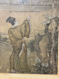 Chinese school: three various works, ink and colour on silk, one work signed Dai Xi 戴熙, 18/19th C.