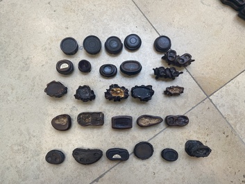 An extensive collection of 137 varied Chinese small wooden stands, 19/20th C.