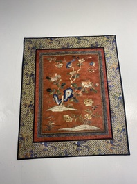 A group of eight pieces of Chinese embroidered silk, 19/20th C.