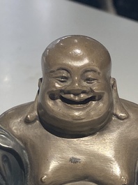 A Chinese Foochow or Fuzhou lacquer Buddha on stand, ca. 1900