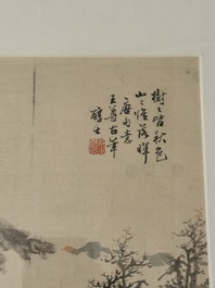 Chinese school: three various works, ink and colour on silk, one work signed Dai Xi 戴熙, 18/19th C.