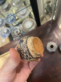 Four Annamese or Vietnamese blue and white covered boxes and four jarlets, Hoi An shipwreck, 15/16th C.