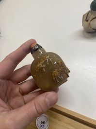 Neuf tabati&egrave;res en agate, Chine, 19/20&egrave;me