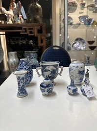 A varied collection of Chinese blue and white porcelain, Kangxi/Qianlong