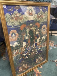 Een thangka met Groene Tara, Tibet, 18/19e eeuw