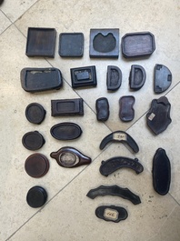 An extensive collection of 137 varied Chinese small wooden stands, 19/20th C.