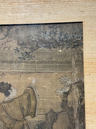 Chinese school, drie diverse werken, inkt en kleur op zijde, &eacute;&eacute;n werk gesigneerd Dai Xi 戴熙, 18/19e eeuw