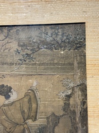 Chinese school: three various works, ink and colour on silk, one work signed Dai Xi 戴熙, 18/19th C.