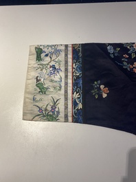 A group of eight pieces of Chinese embroidered silk, 19/20th C.