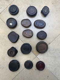 An extensive collection of 137 varied Chinese small wooden stands, 19/20th C.