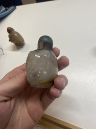 Neuf tabati&egrave;res en agate, Chine, 19/20&egrave;me