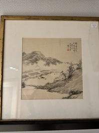 Chinese school: three various works, ink and colour on silk, one work signed Dai Xi 戴熙, 18/19th C.