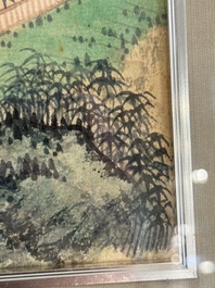 Pu Xinyu 溥心畬 (1896-1963): 'Kat en konijn' en Wu Xizeng 吳熙曾 (1904-1972): 'Landschap', inkt en kleur op papier
