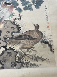 Tian Shiguang 田世光 (1916-1999): 'Birds and flowers', ink and colour on paper