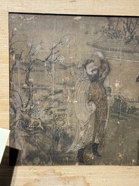 Chinese school: three various works, ink and colour on silk, one work signed Dai Xi 戴熙, 18/19th C.