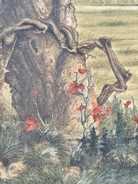 Chang Zenhao 常曾灏: 'Horses', ink and colour on silk, dated 1952