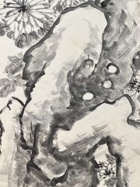 He Xiangning 何香凝 (1878-1972): 'Chrysanth&egrave;me', encre sur papier, dat&eacute;e 1954