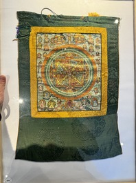 Een Avalokiteshvara mandala thangka op doek, Tibet, 19e eeuw