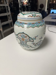 A Chinese doucai 'lotus scroll' jar and cover, Kangxi/Yongzheng