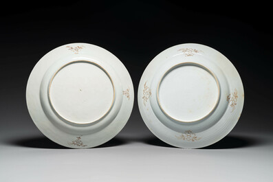 A pair of Chinese famille rose 'Hehe Erxian' dishes, Yongzheng/Qianlong