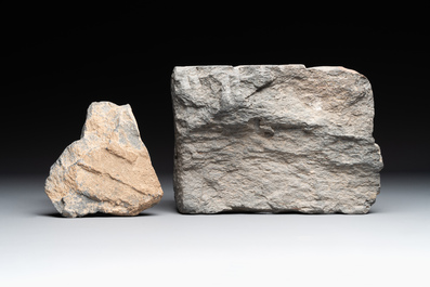Six Gandhara grey schist fragments with divinities and floral design, 1/4th C.